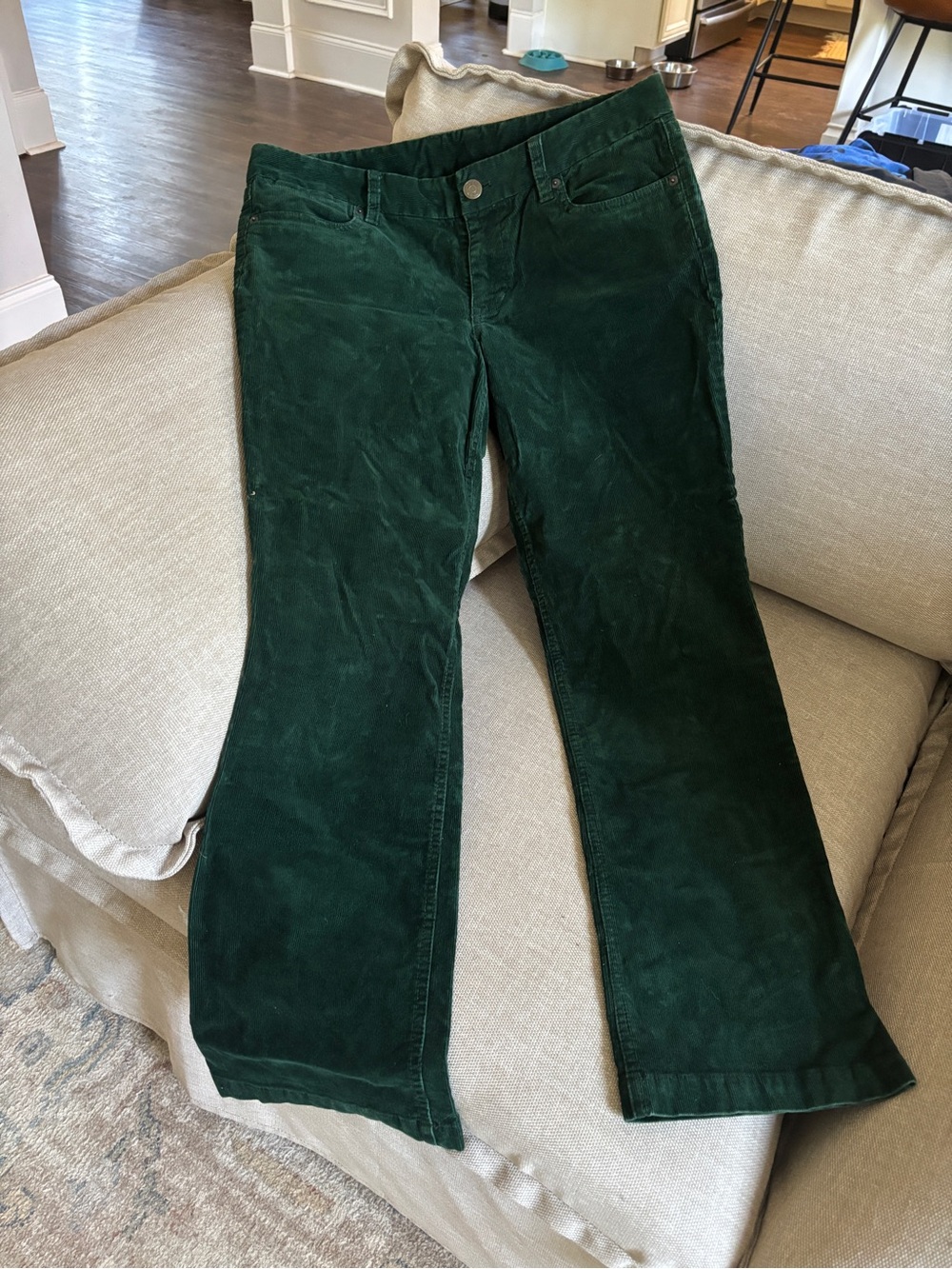 J. Crew Dark Forest Green Corduroy bootcut pants